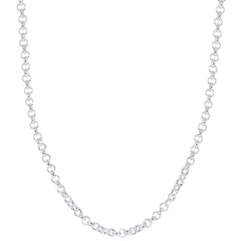 O-shaped Chain Sterling Silver Necklace Pearl Chain