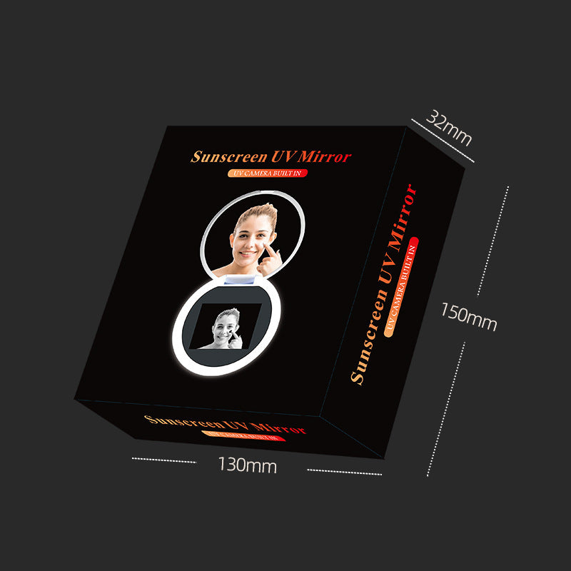 Intelligent Sunscreen UV Makeup Mirror Handheld LED Beauty Makeup Mirror