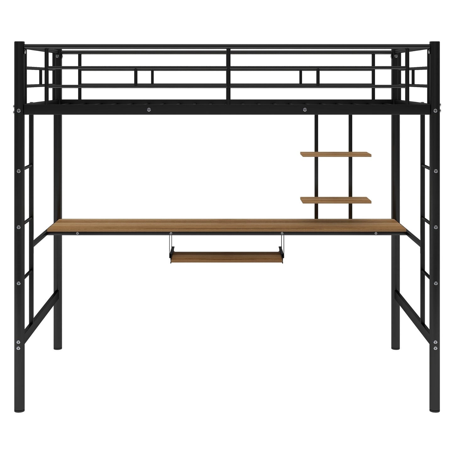 Loft Bed With Desk And Shelf , Space Saving Design,Twin