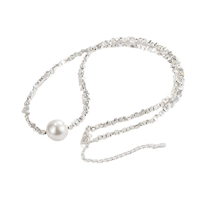 Small Pieces Of Silver Pearl Necklace Light Luxury And Simplicity