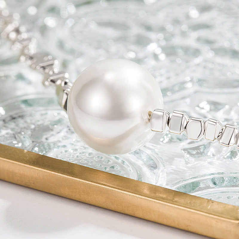 Small Pieces Of Silver Pearl Necklace Light Luxury And Simplicity